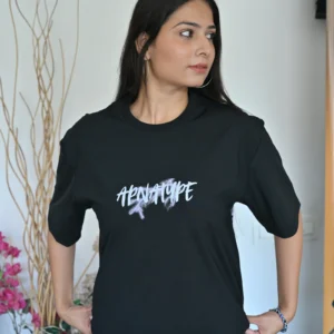 APNATYPE After Dark Black Oversized Cotton T-Shirt