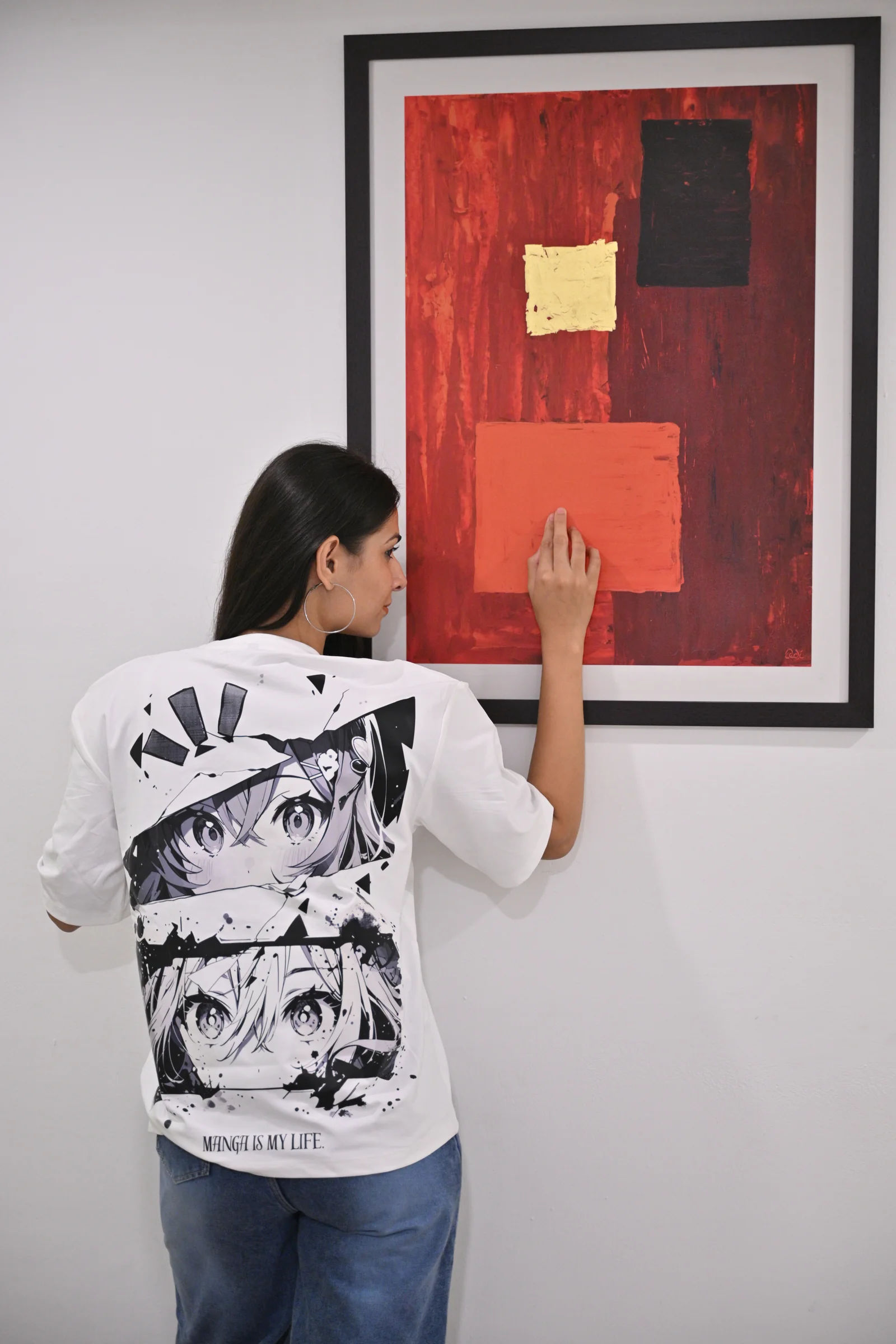 APNATYPE Manga Panels White Oversized Graphic T-Shirt - Image 2