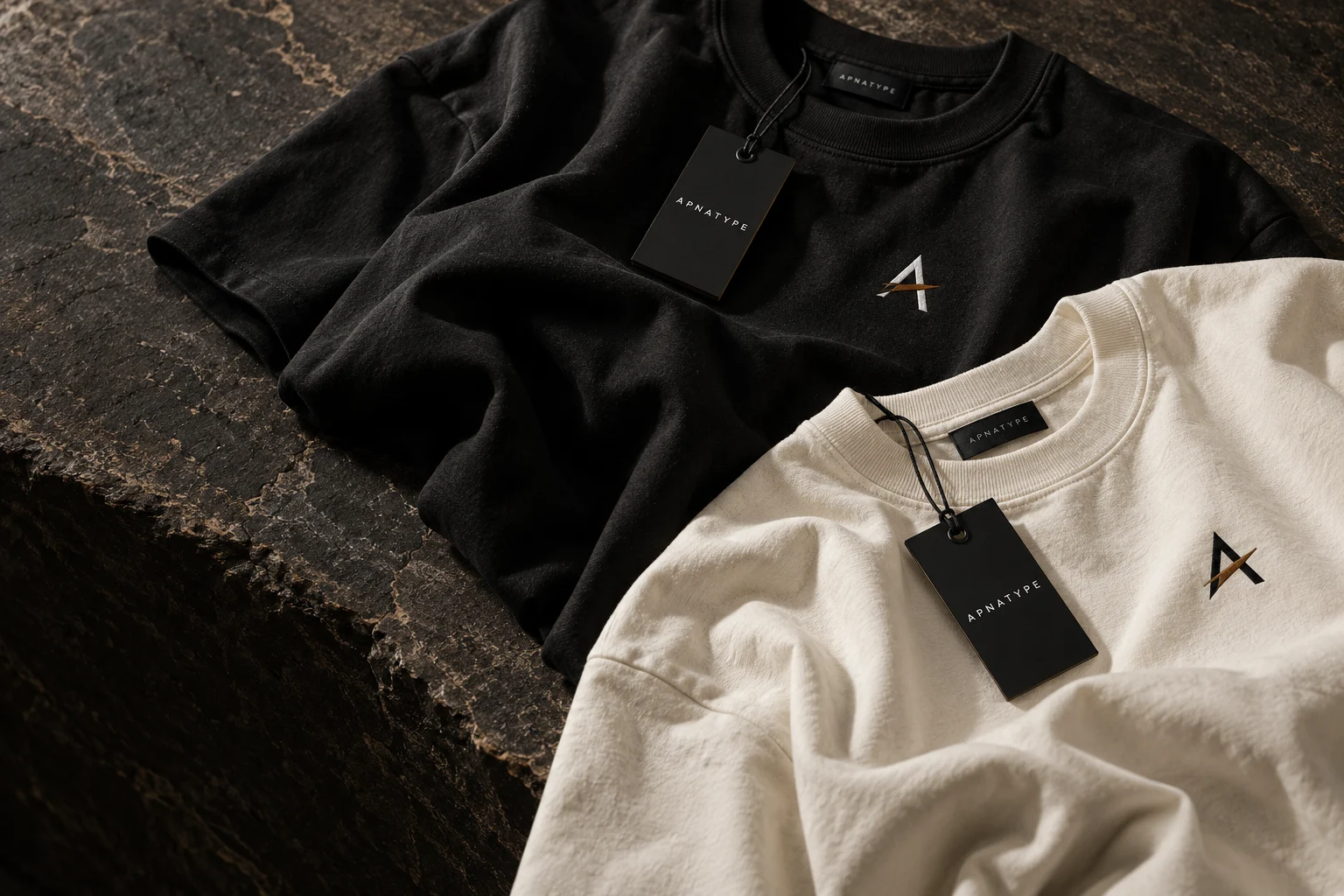 APNATYPE cotton T-shirts and branded hangtag